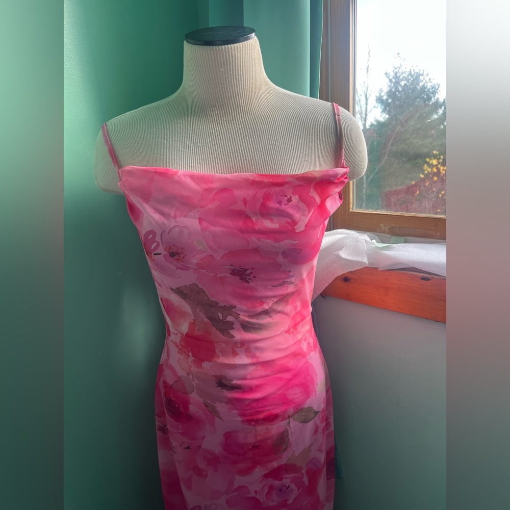 Floral pink dress